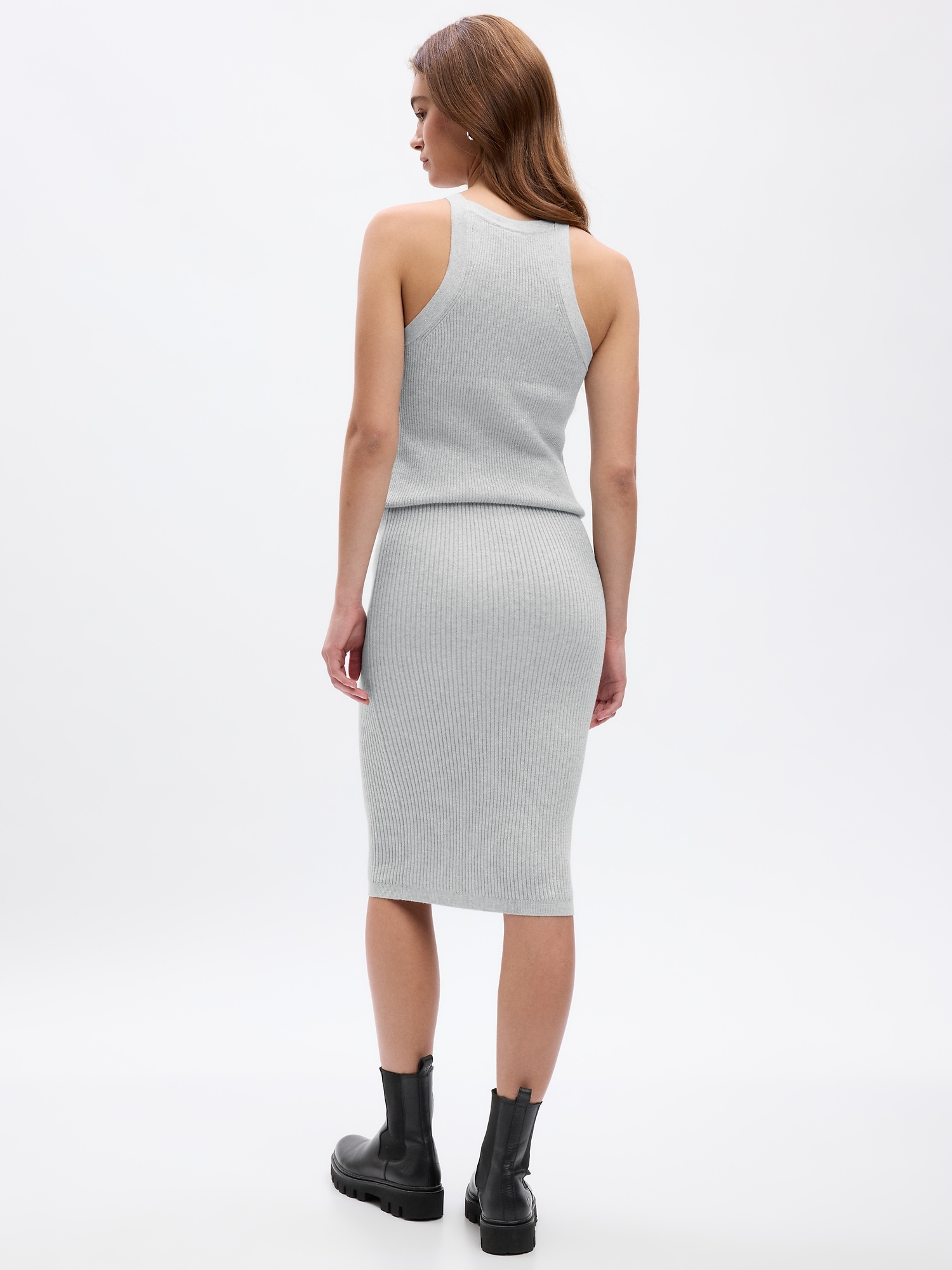 Ribbed Metallic Sweater Midi Skirt | Gap Factory