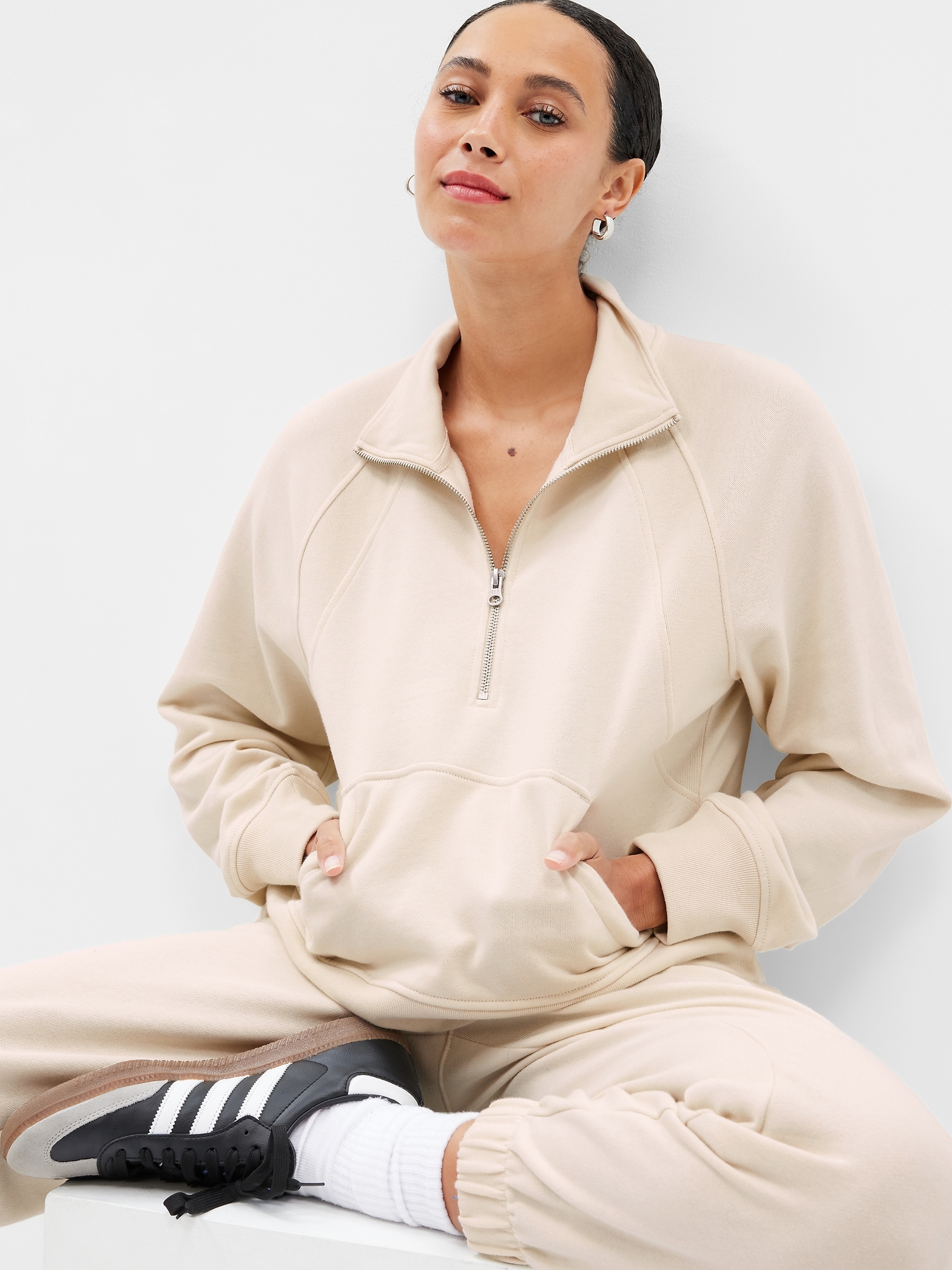 Relaxed Fleece Half-Zip Sweatshirt