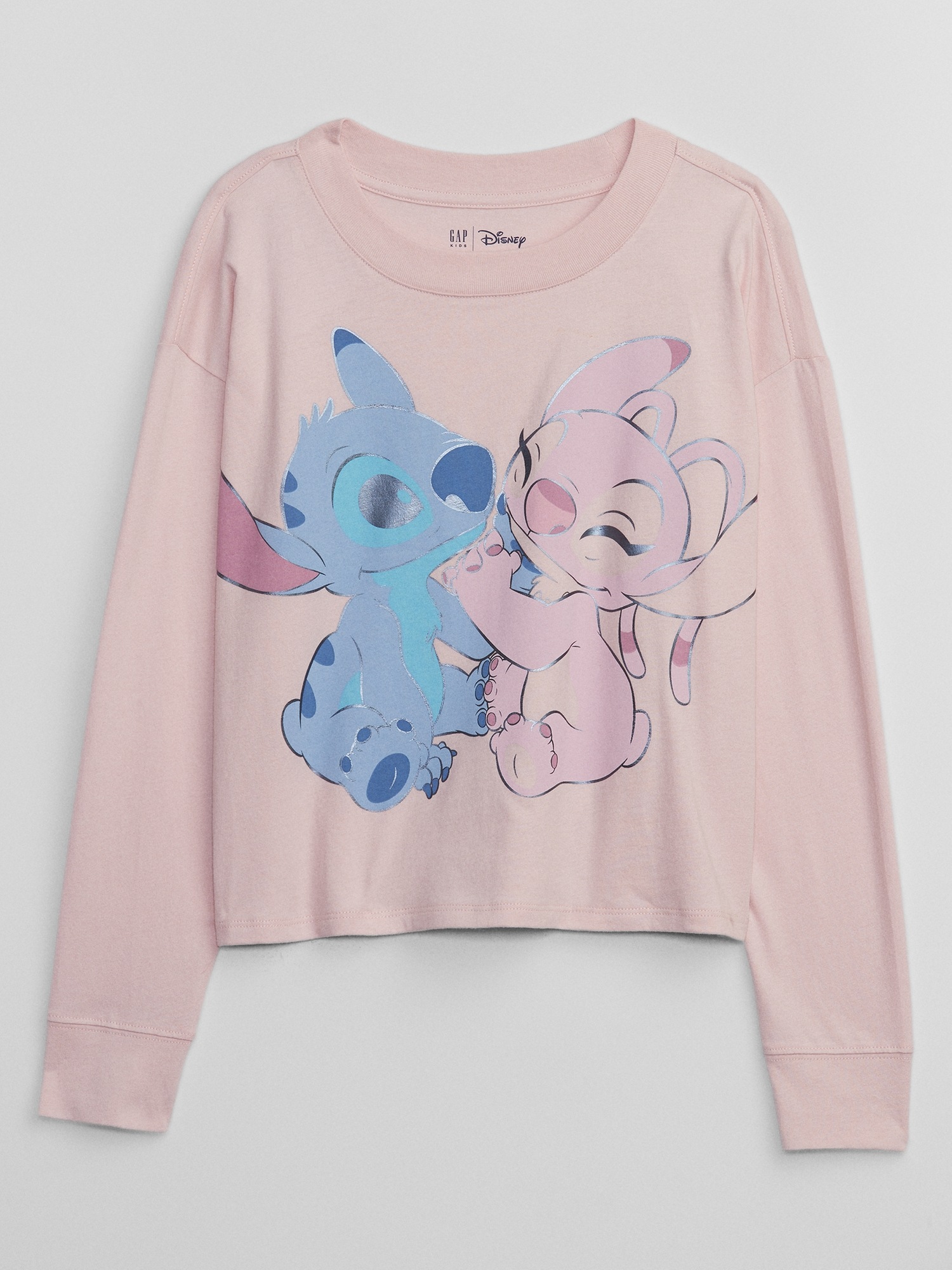 Disney Lilo And Stitch Big Angel Youth Girls T-Shirt - PINK