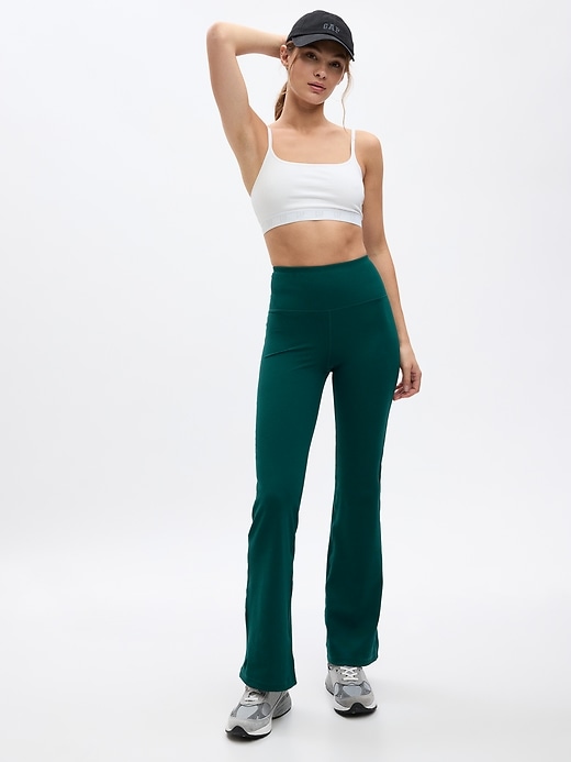 Image number 1 showing, GapFit Sky High Studio Ribbed Flare Leggings
