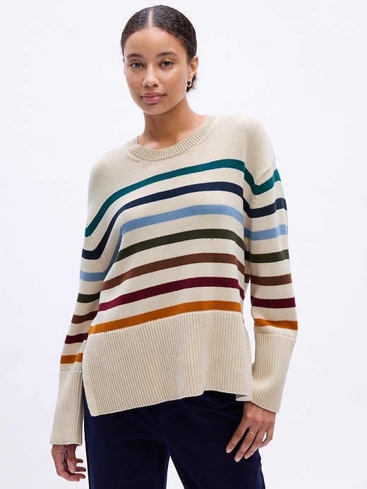 Image number 1 showing, 24/7 Split-Hem Crewneck Sweater