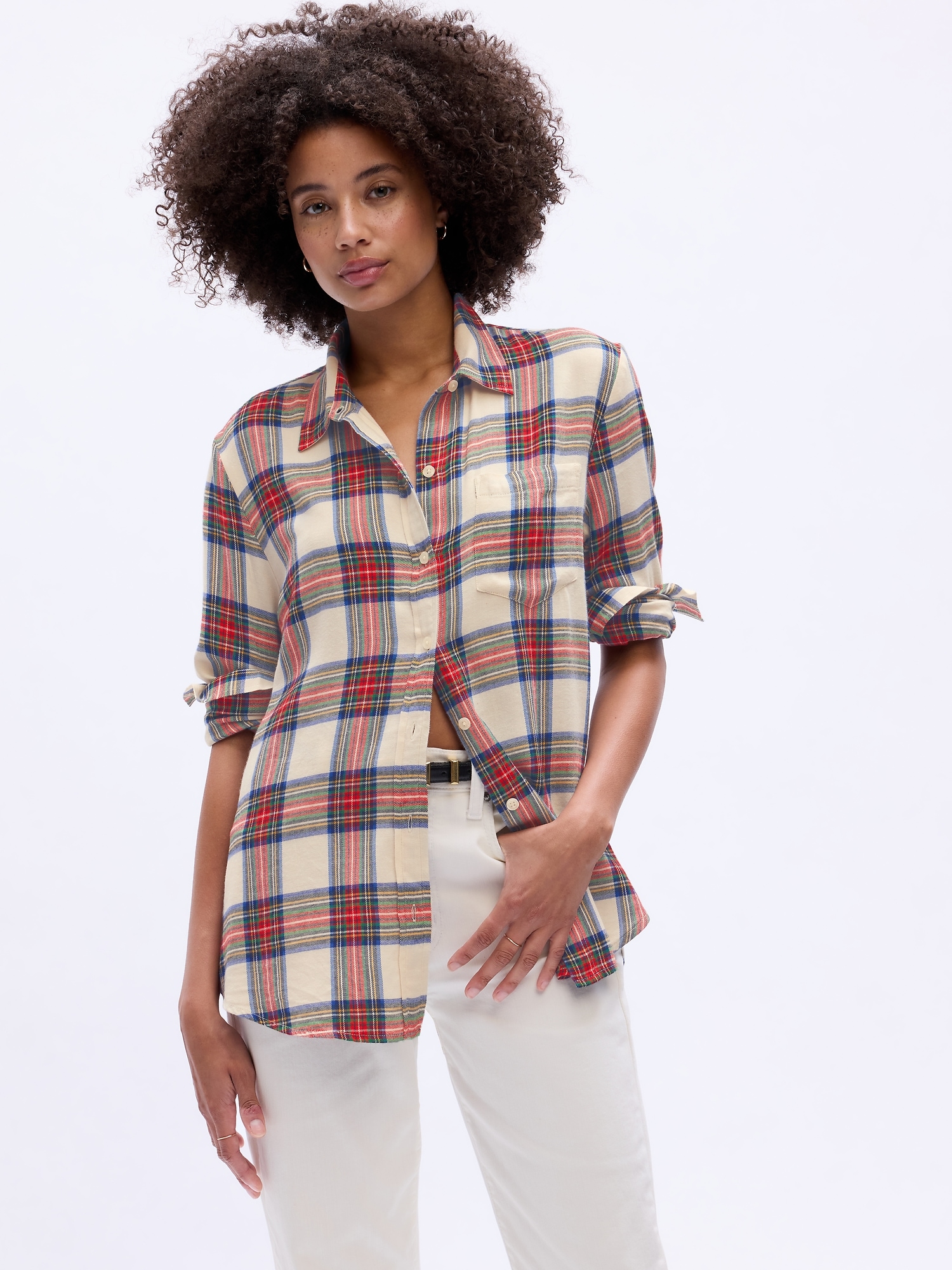 Relaxed Plaid Flannel Easy Shirt