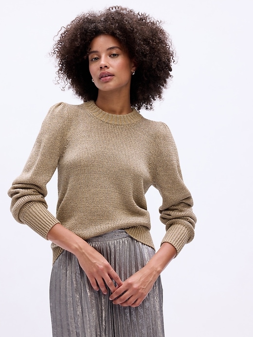 Image number 1 showing, Recycled Metallic Crewneck Sweater