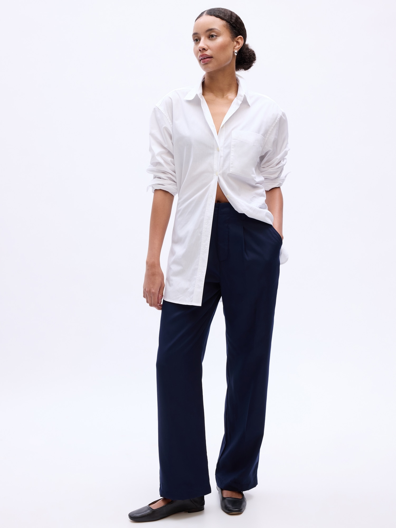 TENCEL™ Lyocell Pleated Trousers