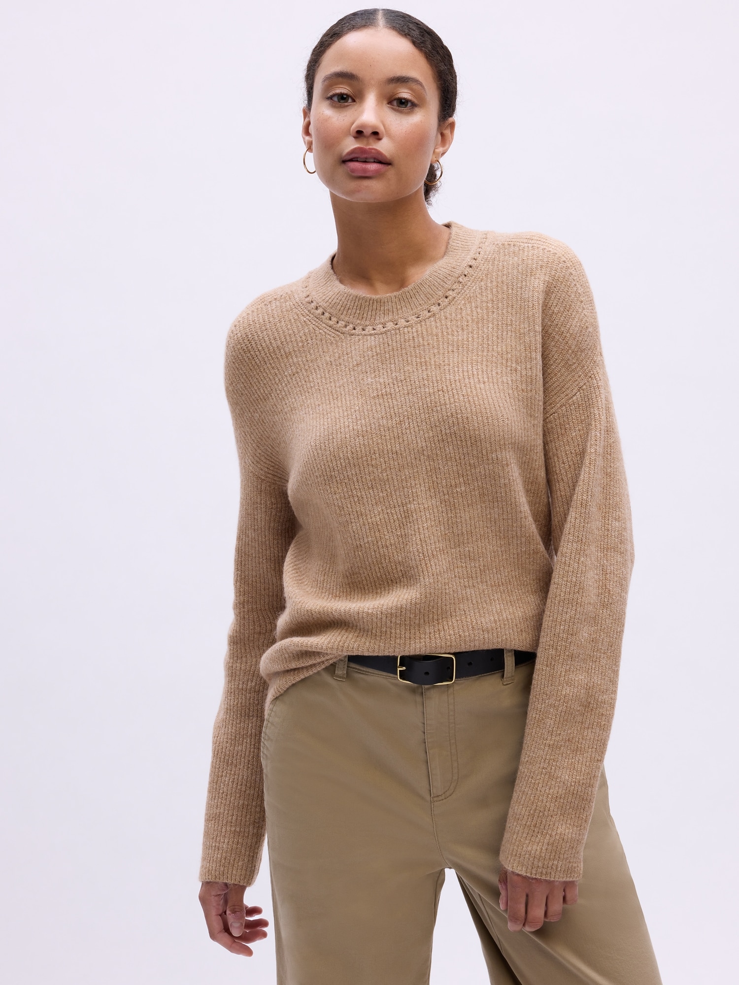 Forever Cozy Relaxed Ribbed Crewneck Sweater