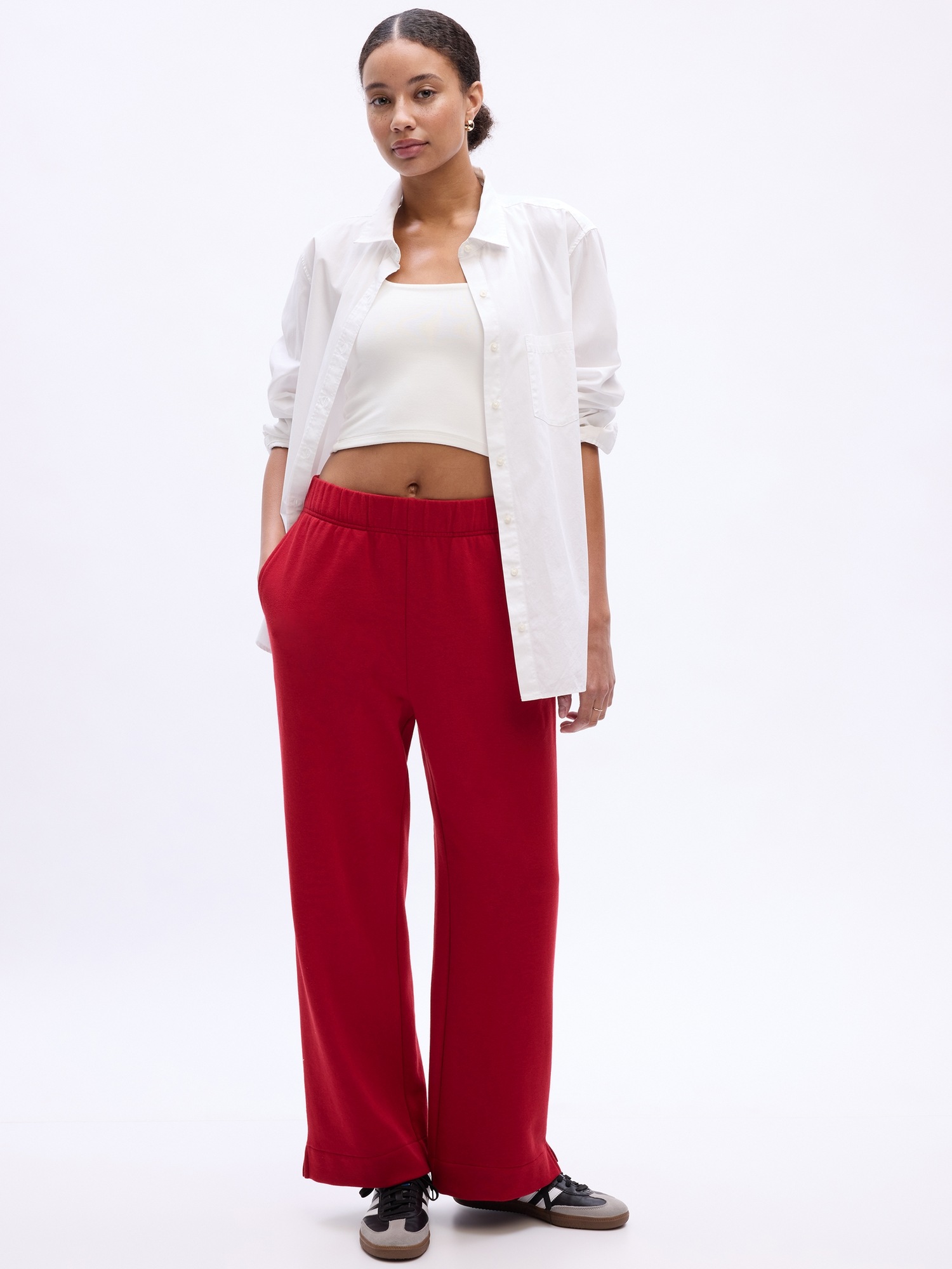 Fleece Wide-Leg Pants