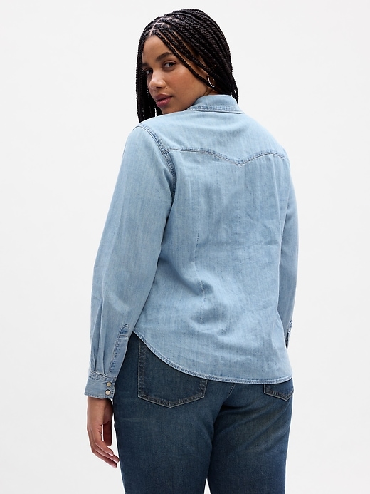 Image number 6 showing, Fitted Denim Western Shirt