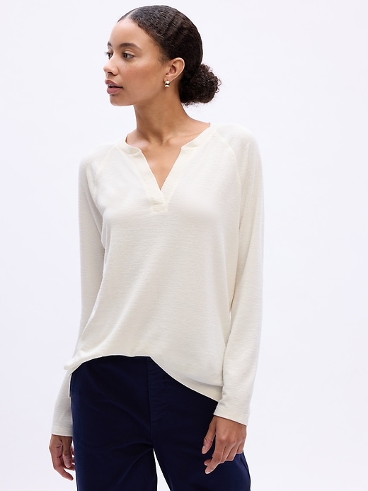 Image number 5 showing, Relaxed Splitneck Tunic T-Shirt