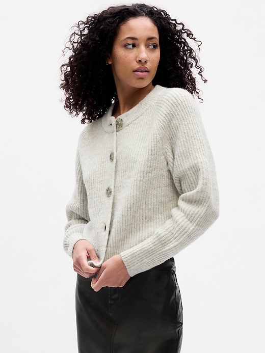 Image number 5 showing, Ribbed Crewneck Cardigan