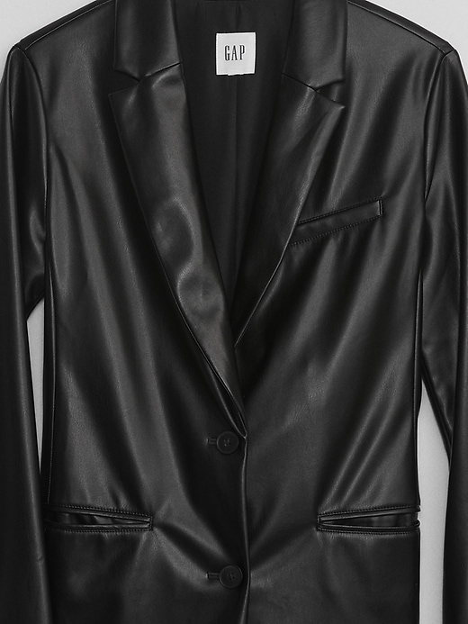 Image number 4 showing, Relaxed Vegan-Leather Blazer