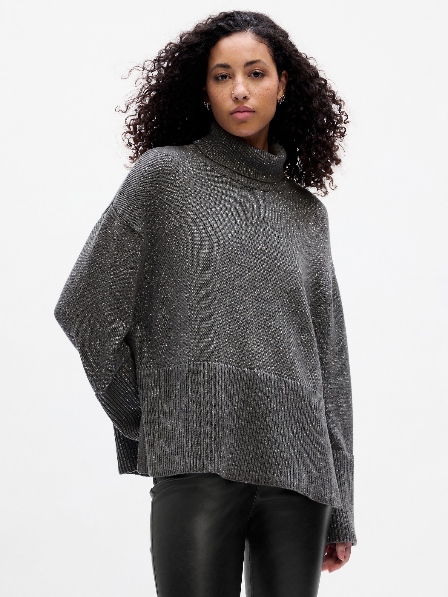 24/7 Split-Hem Turtleneck Sweater