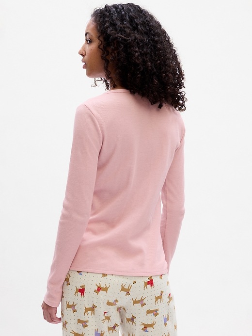 Image number 4 showing, Fitted Waffle-Knit PJ T-Shirt