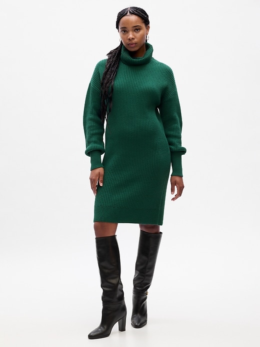 Image number 1 showing, Relaxed Turtleneck Sweater Midi Dress