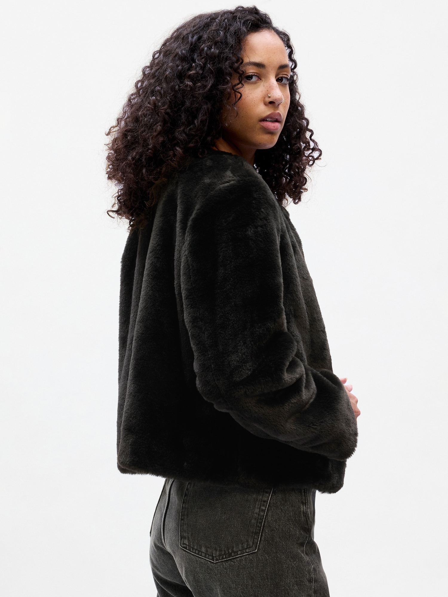 Relaxed Faux-Fur Jacket | Gap Factory