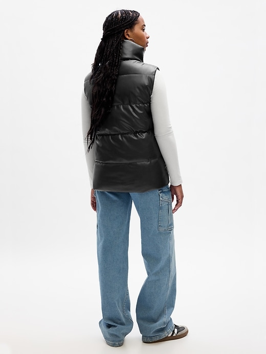 Image number 2 showing, Relaxed Vegan-Leather Puffer Vest