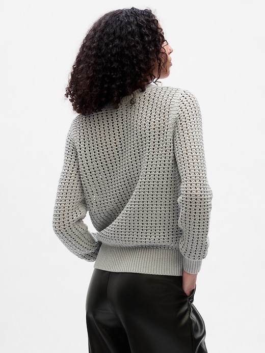 Image number 2 showing, Crochet Crewneck Sweater