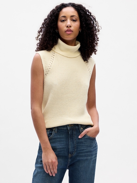 Image number 1 showing, Sleeveless Turtleneck Sweater Vest