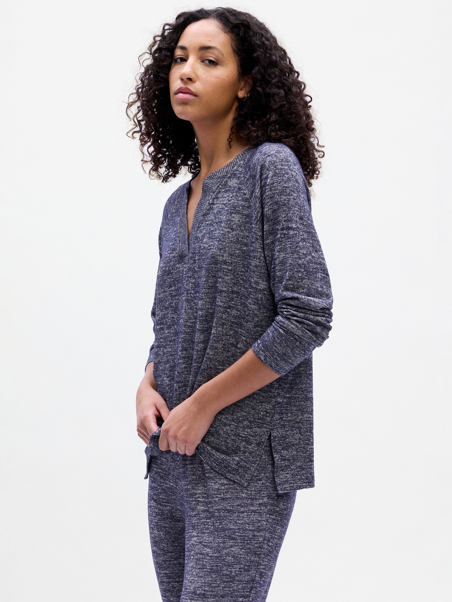 Relaxed Splitneck Tunic T-Shirt