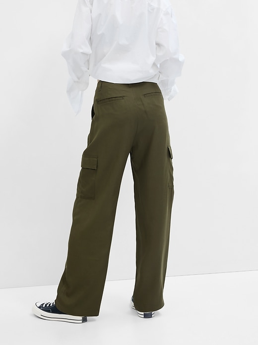 Image number 4 showing, TENCEL&#153 Pleated Cargo Trousers