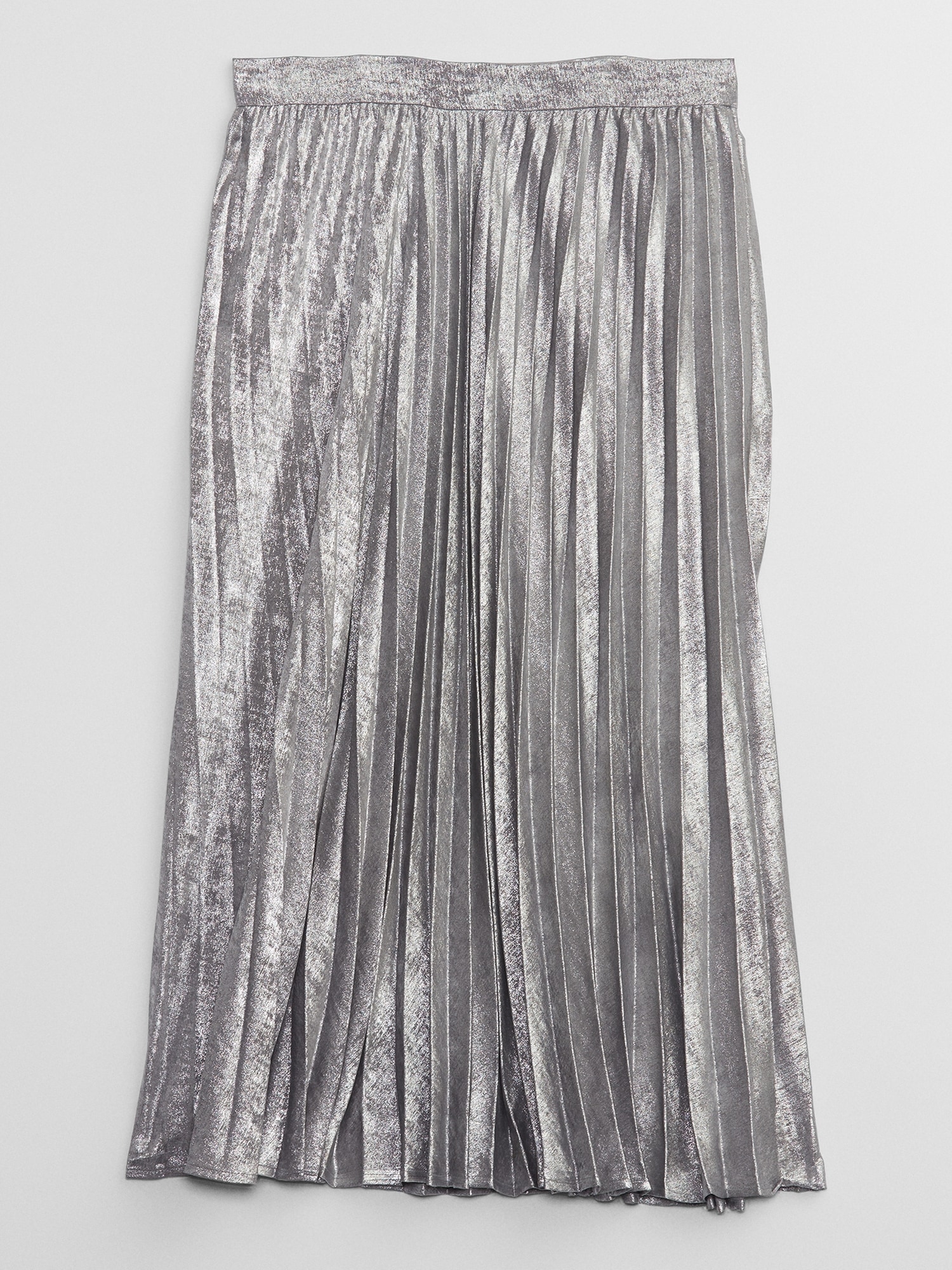 Relaxed Metallic Pleated Midi Skirt | Gap Factory