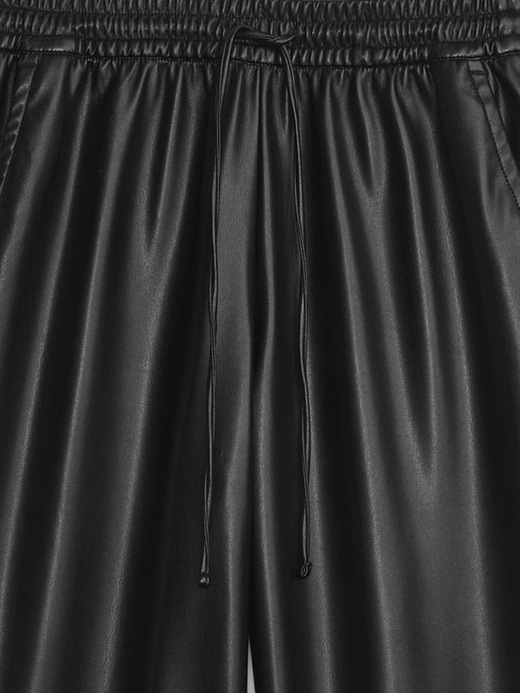 Image number 4 showing, Mid Rise Easy Wide-Leg Vegan-Leather Pants