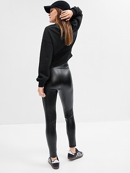 Vegan Leather Ponte Leggings Gap Factory