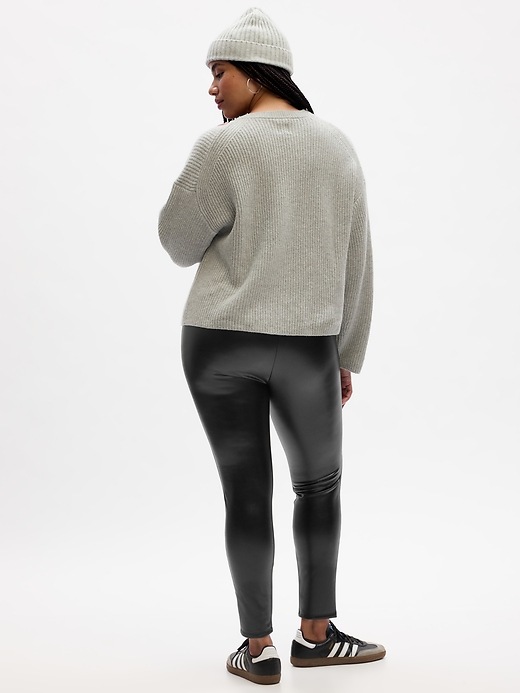 Image number 5 showing, Vegan-Leather Ponte Leggings