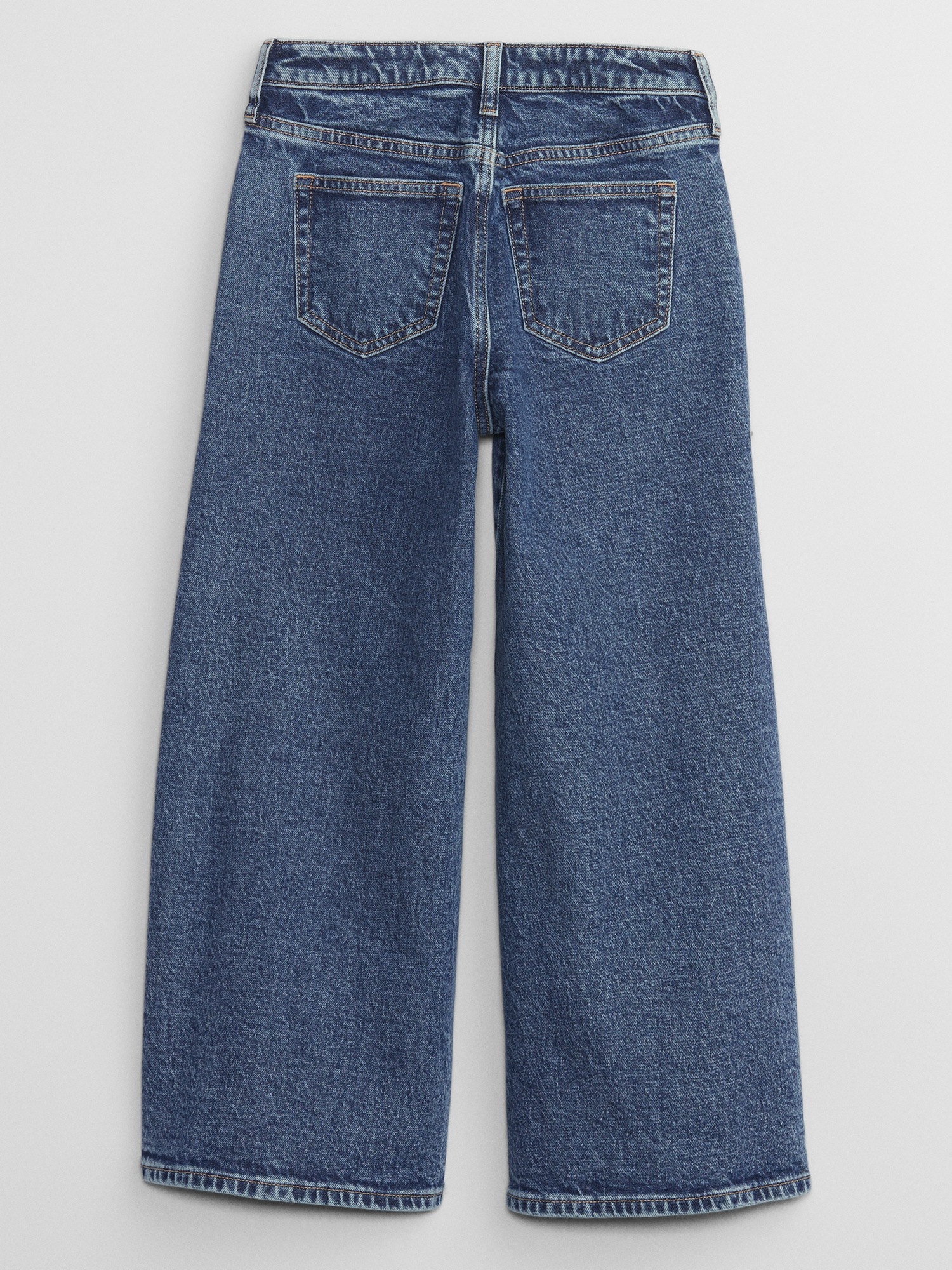 Kids High Rise Wide-Leg Ankle Jeans