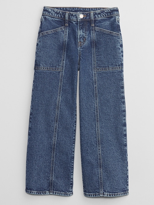 Image number 1 showing, Kids High Rise Wide-Leg Ankle Jeans