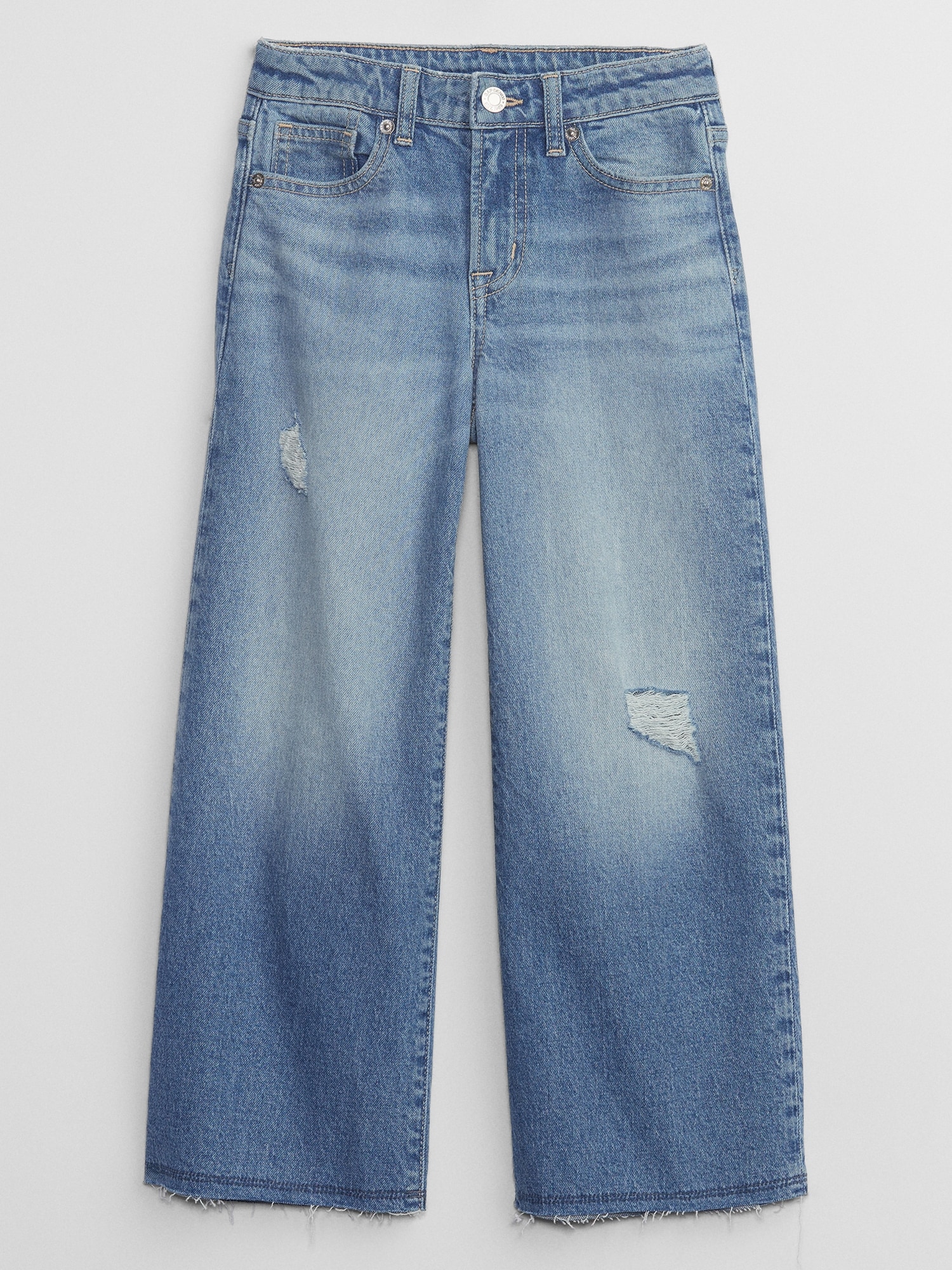 Kids High Rise Wide-Leg Ankle Jeans | Gap Factory