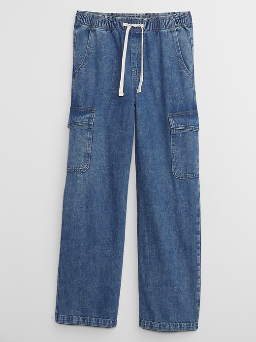 Image number 5 showing, High Rise Wide-Leg Pull-On Jeans