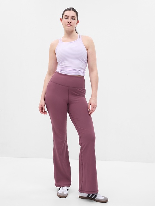 Image number 8 showing, GapFit Sky High Studio Ribbed Flare Leggings