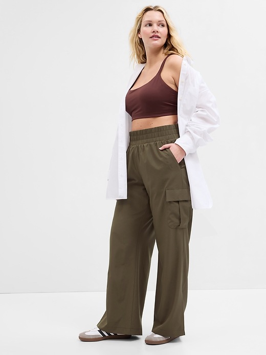 Image number 5 showing, GapFit Relaxed Wide-Leg Runaround Cargo Pants