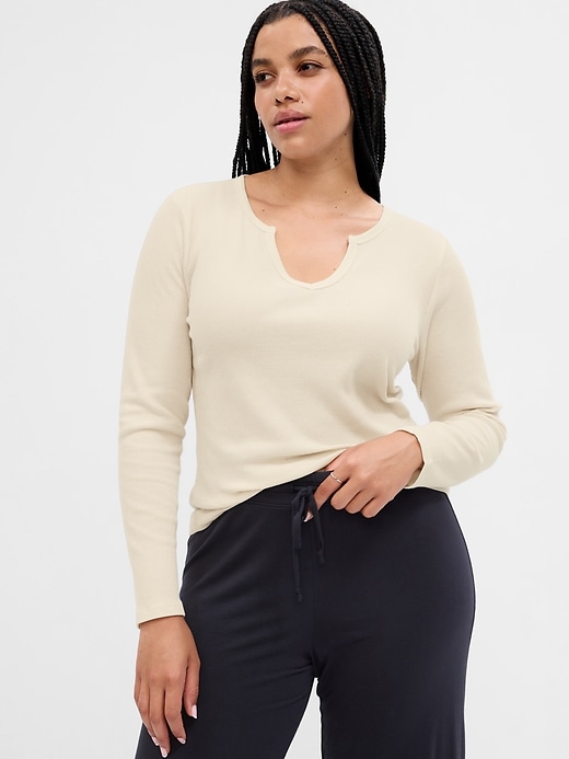 Image number 8 showing, Fitted Waffle-Knit PJ T-Shirt
