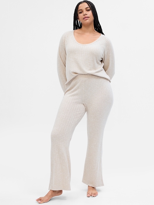 Image number 5 showing, Fitted Ribbed Flare PJ Pants