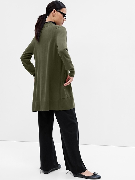 Image number 2 showing, Long Open-Front Cardigan