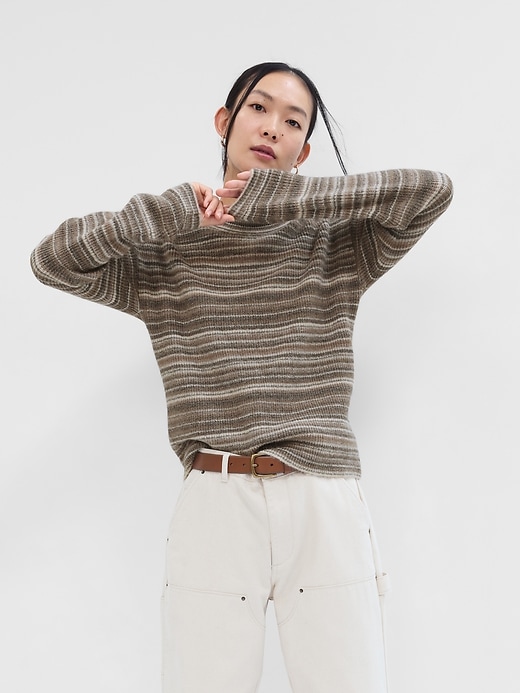 Image number 1 showing, Forever Cozy Ribbed Stripe Crewneck Sweater