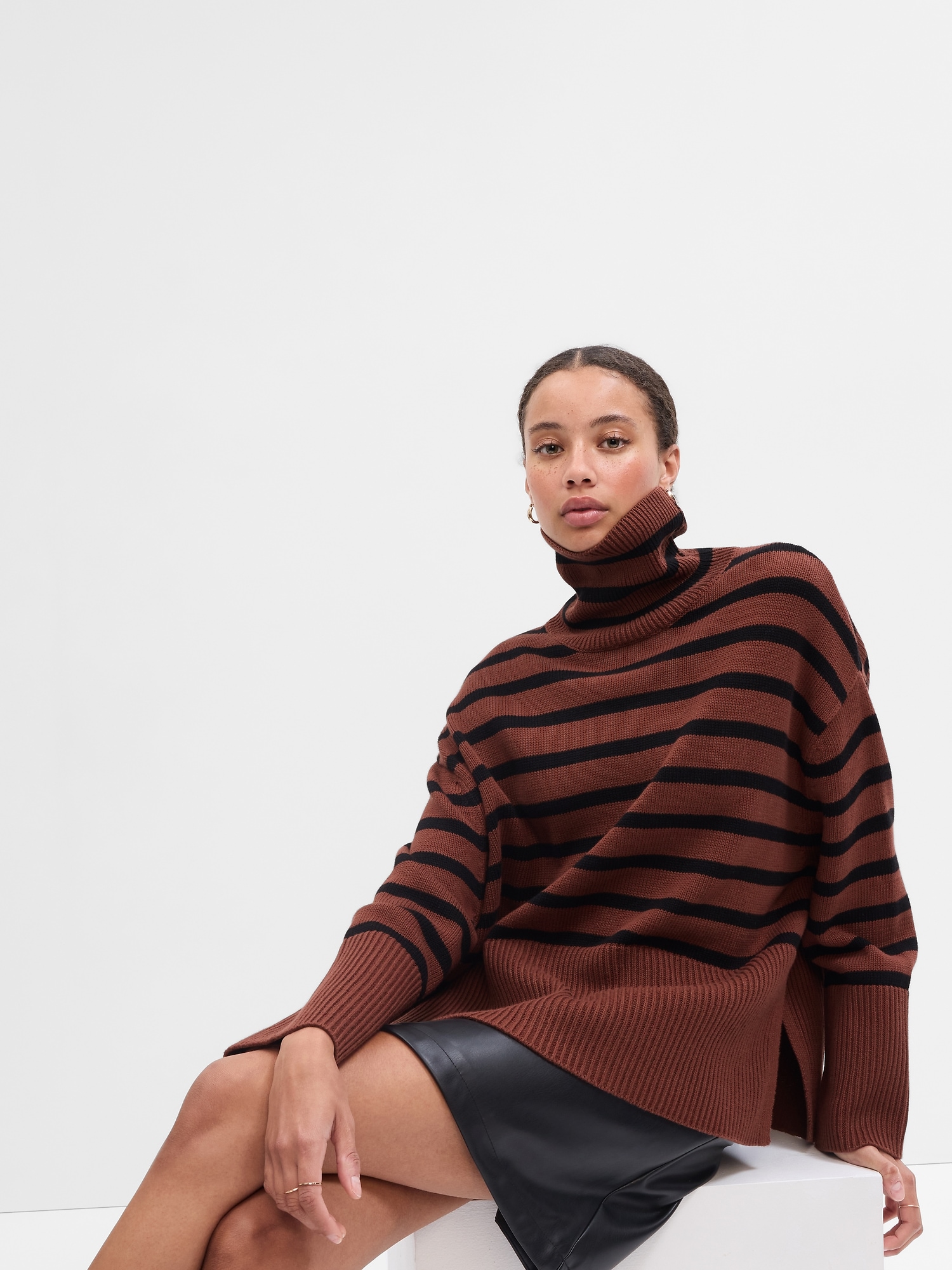 24/7 Split-Hem Turtleneck Sweater
