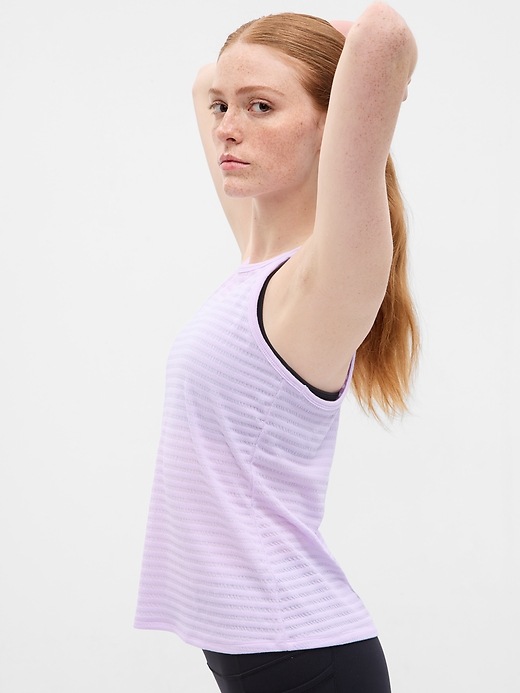 Image number 1 showing, GapFit CoolDry Fitted Smocked Tank Top