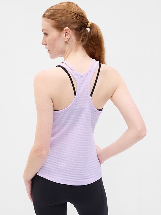 Image number 5 showing, GapFit CoolDry Fitted Smocked Tank Top