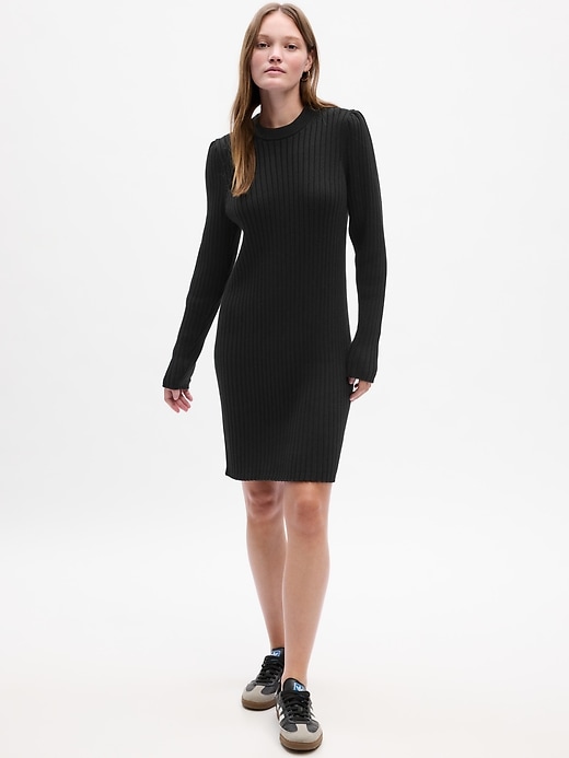 Image number 7 showing, Ribbed Puff Sleeve Sweater Mini Dress