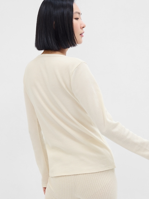 Image number 5 showing, Fitted Waffle-Knit PJ T-Shirt