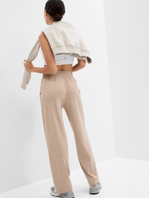 Image number 6 showing, GapFit Relaxed Brushed Tech Jersey Straight Leg Pants