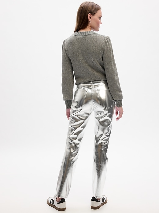 Image number 6 showing, High Rise Vintage Slim Vegan-Leather Pants