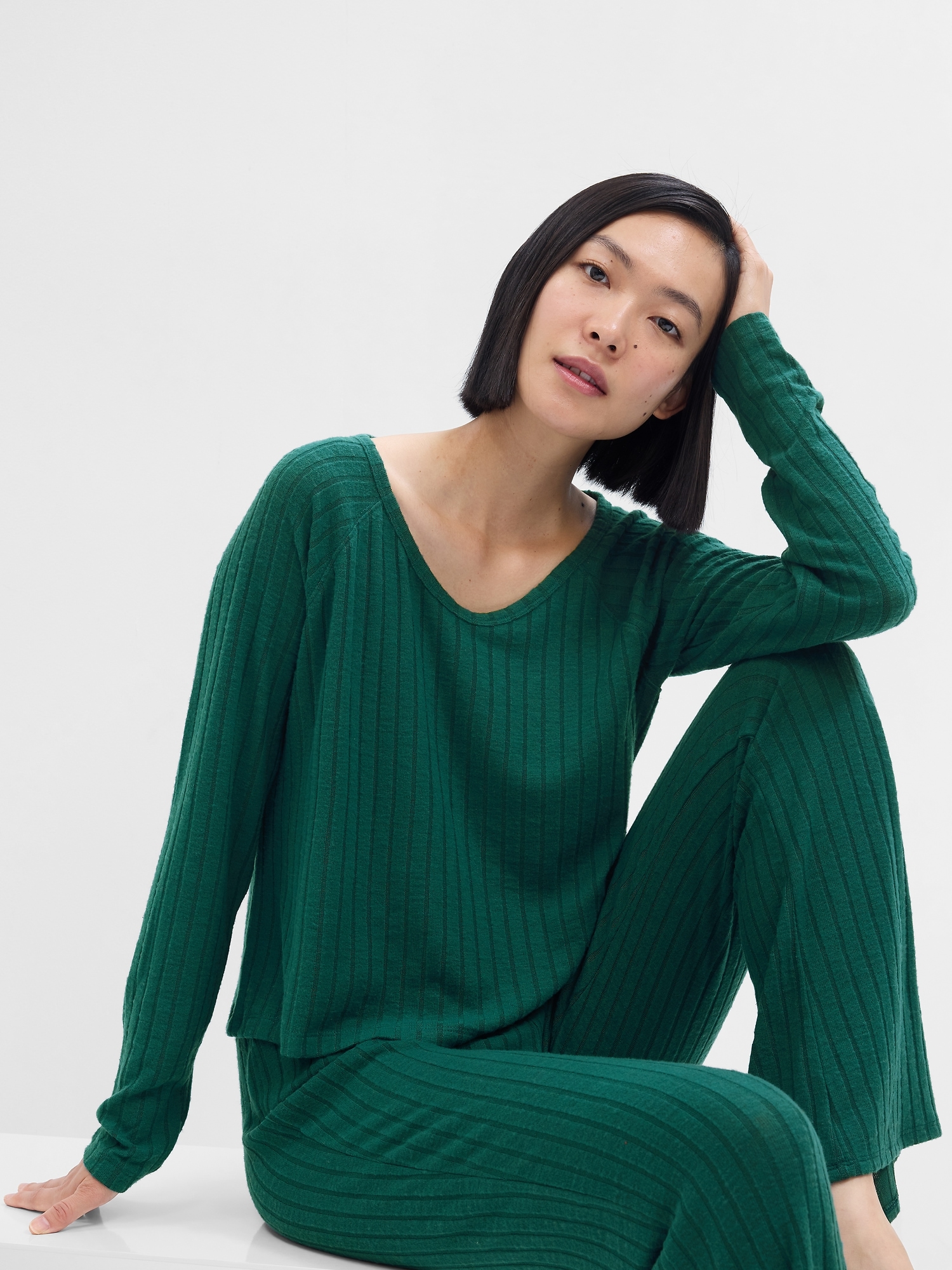 Relaxed Ribbed PJ Shirt