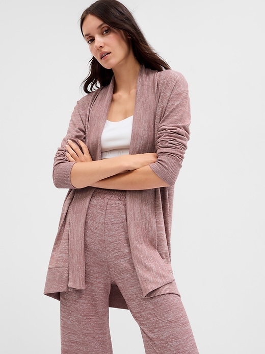 Image number 1 showing, Softspun Open-Front Cardigan