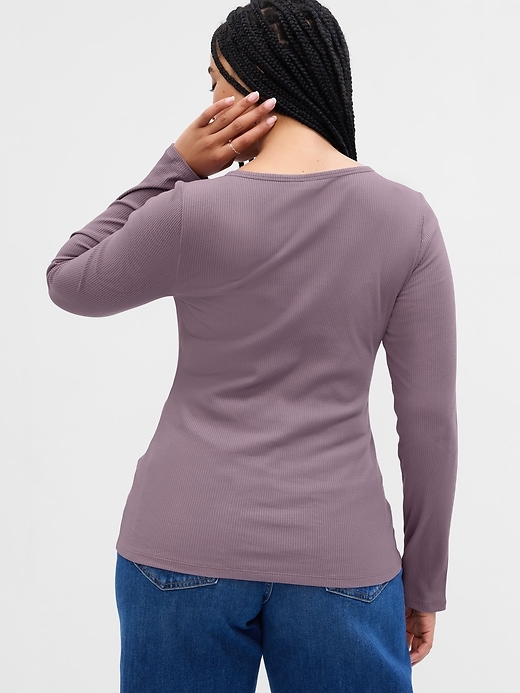 Image number 6 showing, Ribbed Henley T-Shirt