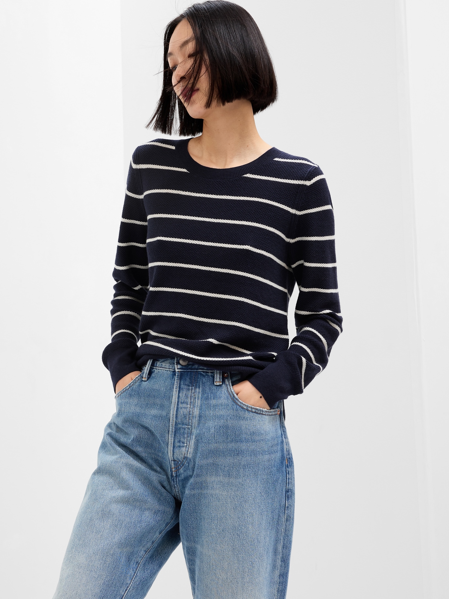 Relaxed Stripe Crewneck Sweater