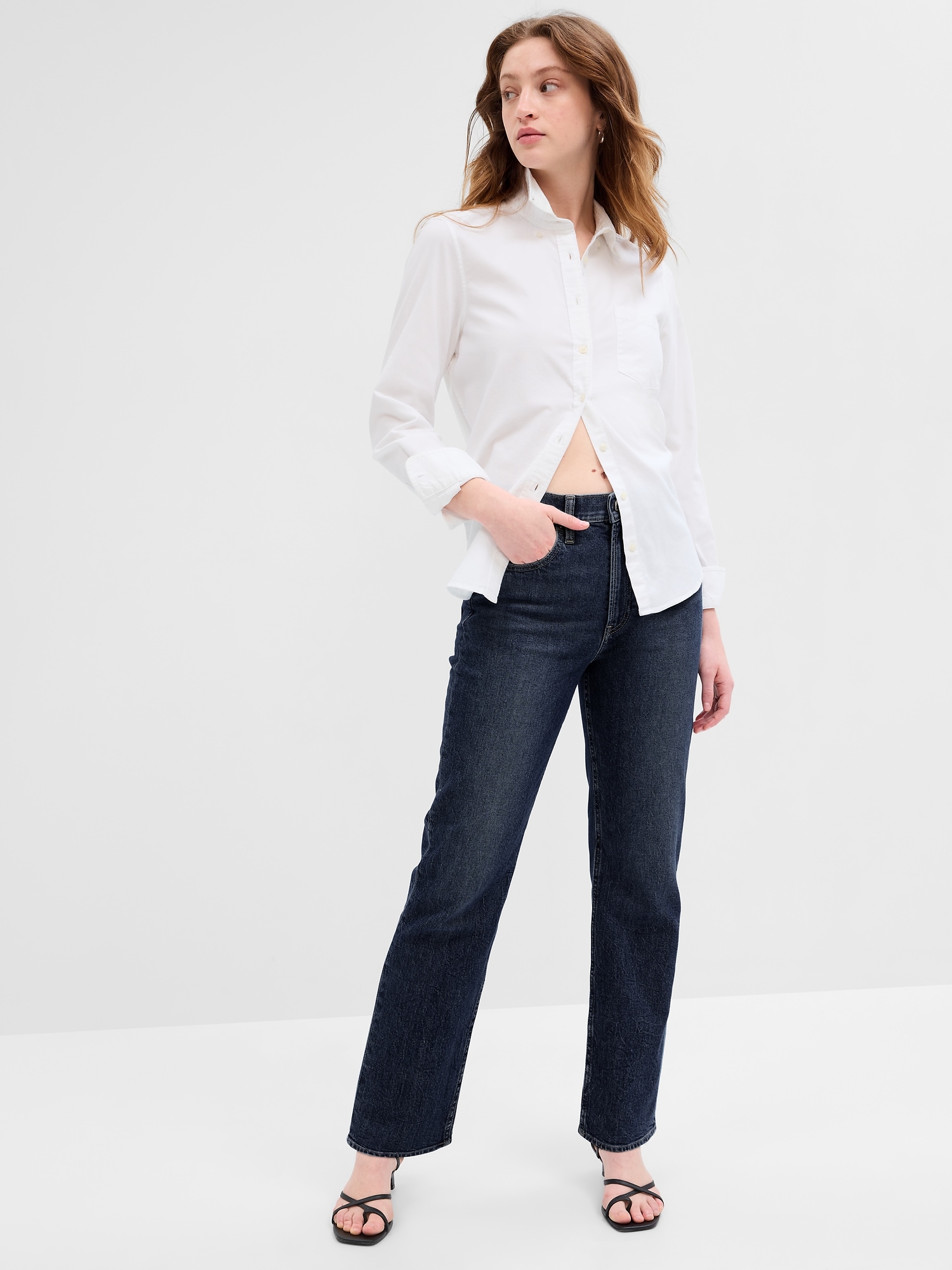 High Rise '90s Original Straight Jeans with Washwell | Gap Factory