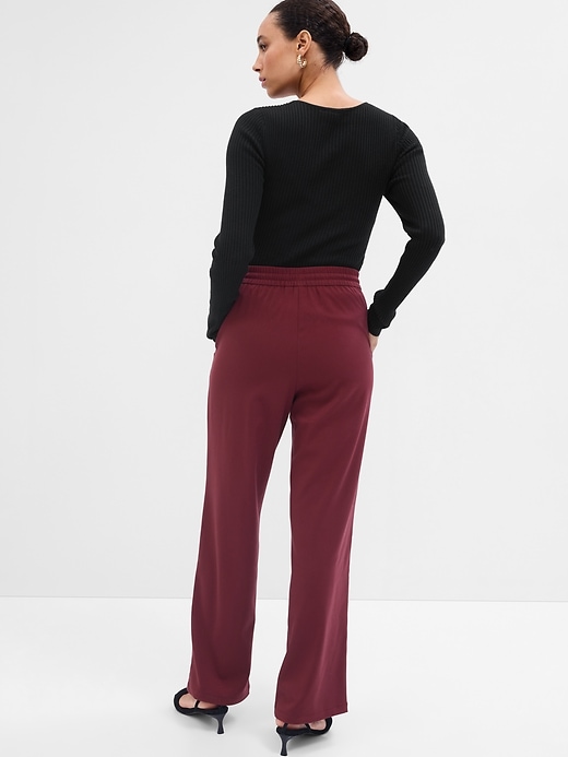 Image number 7 showing, Mid Rise Easy Wide-Leg Twill Pants